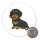 Magnet Rauhaar Dackel Sausage Dog Comic 59mm Kühlschrankmagnet