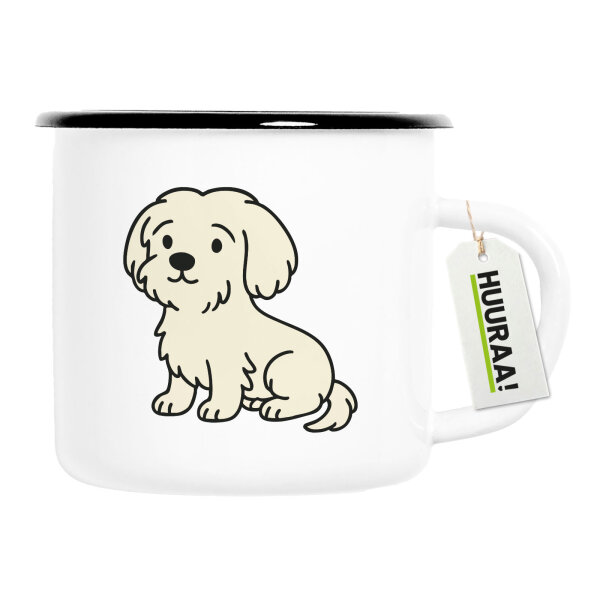 Emaille Tasse Malteser Malti Comic 300ml Vintage Emaille Becher