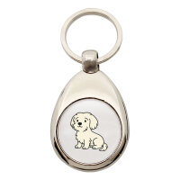 Schlüsselanhänger Malteser Malti Comic Metall