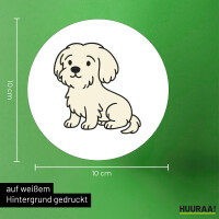 Aufkleber Malteser Malti Comic 10cm rund