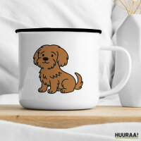 Emaille Tasse Havaneser Havi Comic 300ml Vintage Emaille Becher