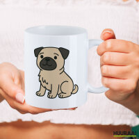 Kaffeetasse Mops Pug Comic 330ml
