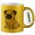 Glitzertasse Mops Pug Comic 330ml