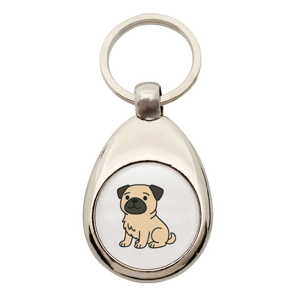 Schlüsselanhänger Mops Pug Comic Schlüsselring