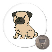 Magnet Mops Pug Comic 59mm Kühlschrankmagnet