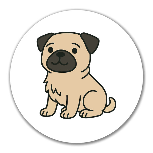 Aufkleber Mops Pug Comic 10cm Sticker