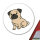 Aufkleber Mops Pug Comic 10cm Sticker