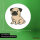 Aufkleber Mops Pug Comic 10cm Sticker