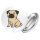 Button Mops Pug Comic rund