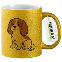 Glitzertasse Cavalier King Charles Spaniel Cavie Comic 330ml