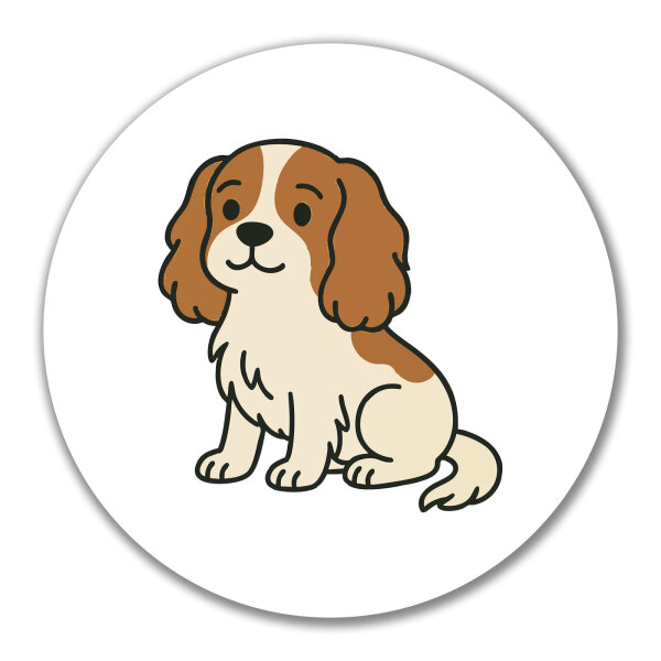 Aufkleber Cavalier King Charles Spaniel Cavie Comic 10cm rund