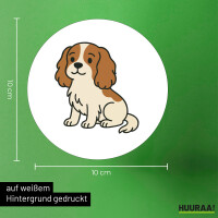 Aufkleber Cavalier King Charles Spaniel Cavie Comic 10cm rund