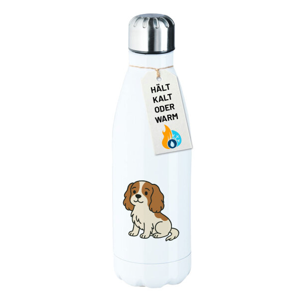 Edelstahl-Trinkflasche Cavalier King Charles Spaniel Cavie Comic 500ml Wasserflasche