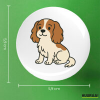 Button Cavalier King Charles Spaniel Cavie Comic rund