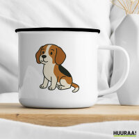 Emaille Tasse Beagle Comic Beagie 300ml Vintage Emaille Becher