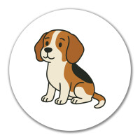 Aufkleber Beagle Comic Beagie 10cm rund