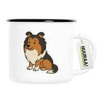 Emaille Tasse Shetland Sheepdog Comic Sheltie 300ml...
