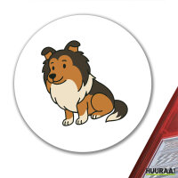 Aufkleber Shetland Sheepdog Comic Sheltie 10cm rund
