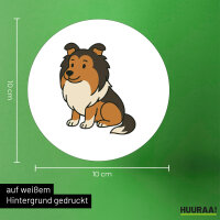 Aufkleber Shetland Sheepdog Comic Sheltie 10cm Sticker