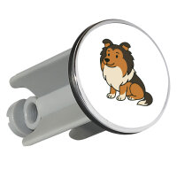 Waschbeckenstöpsel Shetland Sheepdog Comic Sheltie...
