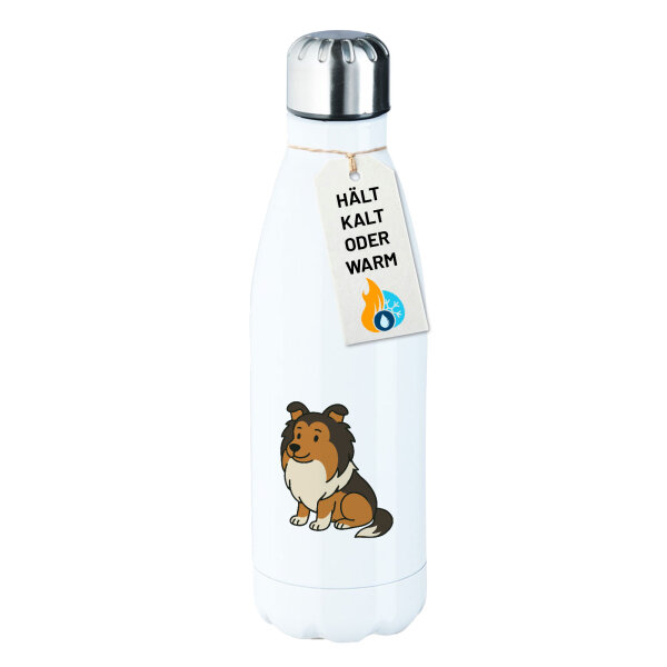 Edelstahl-Trinkflasche Shetland Sheepdog Comic Sheltie 500ml Wasserflasche