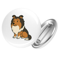 Button Shetland Sheepdog Comic Sheltie rund