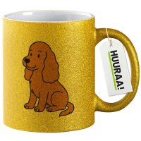 Glitzertasse Cocker Spaniel Comic Cockie 330ml