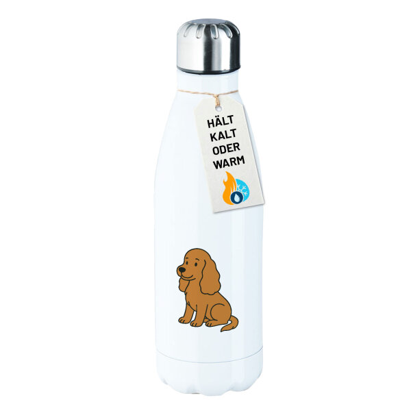 Edelstahl-Trinkflasche Cocker Spaniel Comic Cockie 500ml Wasserflasche