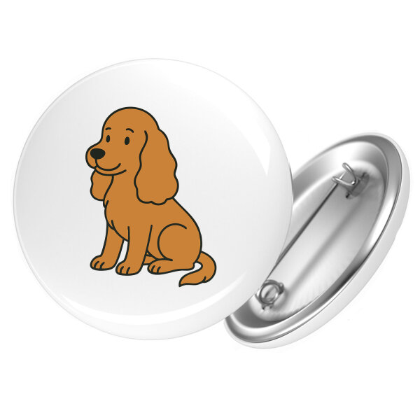 Button Cocker Spaniel Comic Cockie rund