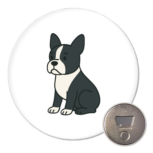 Magnet Boston Terrier Comic Bostonie 59mm Kühlschrankmagnet