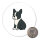 Magnet Boston Terrier Comic Bostonie 59mm Kühlschrankmagnet