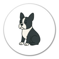 Aufkleber Boston Terrier Comic Bostonie 10cm Sticker