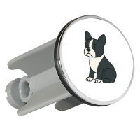 Waschbeckenstöpsel Boston Terrier Comic Bostonie 4cm...
