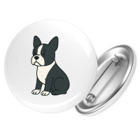 Button Boston Terrier Comic Bostonie rund
