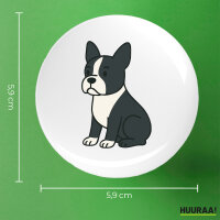 Button Boston Terrier Comic Bostonie