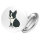 Button Boston Terrier Comic Bostonie rund