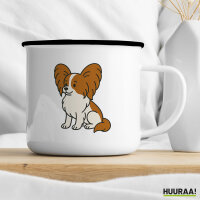 Emaille Tasse Papillon Comic Papi 300ml Vintage Emaille Becher