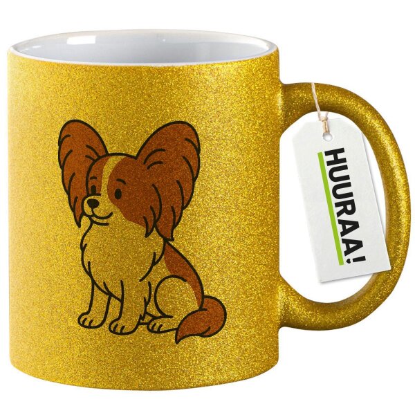 Glitzertasse Papillon Comic Papi 330ml