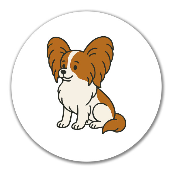 Aufkleber Papillon Comic Papi 10cm rund