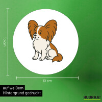 Aufkleber Papillon Comic Papi 10cm rund
