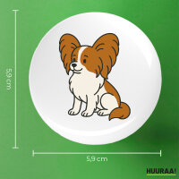 Button Papillon Comic Papi rund