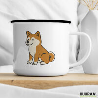 Emaille Tasse Akita Inu Comic Akita 300ml Vintage Emaille Becher