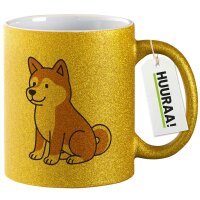 Glitzertasse Akita Inu Comic Akita 330ml