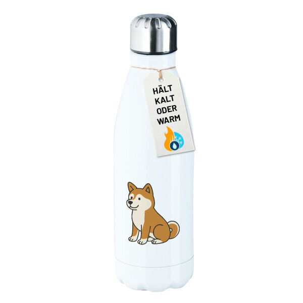 Edelstahl-Trinkflasche Akita Inu Comic Akita 500ml Wasserflasche