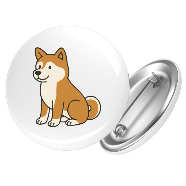 Button Akita Inu Comic Akita rund