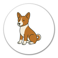 Aufkleber Basenji Comic Basi 10cm rund