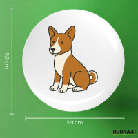 Button Basenji Comic Basi