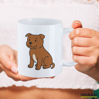 Kaffeetasse Staffordshire Bullterrier Comic Staffi 330ml