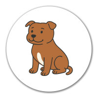 Aufkleber Staffordshire Bullterrier Comic Staffi 10cm...