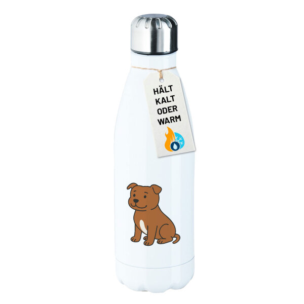 Edelstahl-Trinkflasche Staffordshire Bullterrier Comic Staffi 500ml Wasserflasche